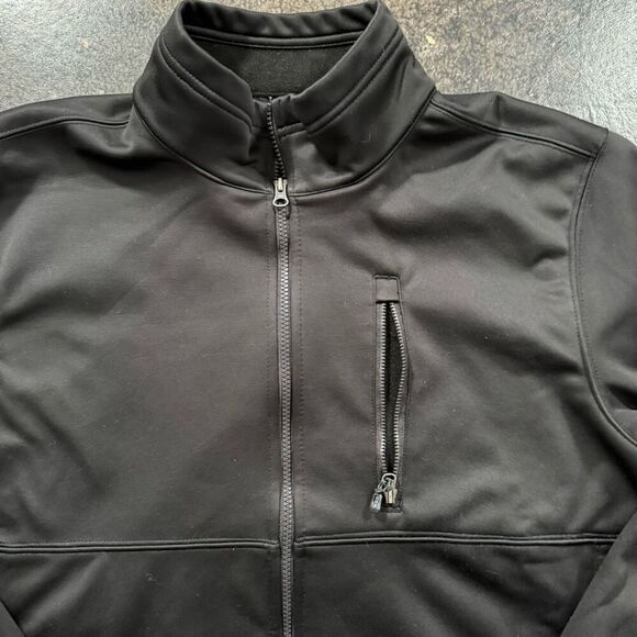Swiss Tech Men’s Black 100% Polyester Zip Up Jacket High Neck Small Logo Size L - Picture 2 of 9
